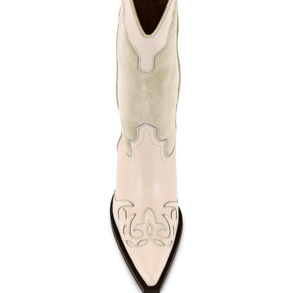 NEW TORAL Sand Cowboy Boots in Sand PINK SUEDE CREAM LEATHER - Picture 2 of 9